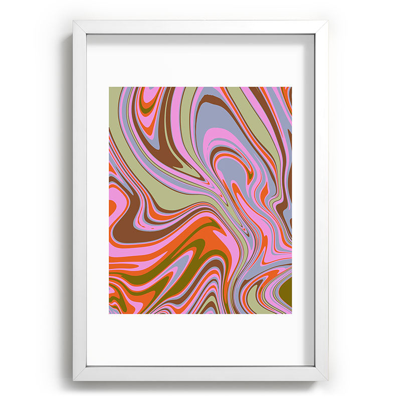 70s Psychedelic Swirl Framed Art Print