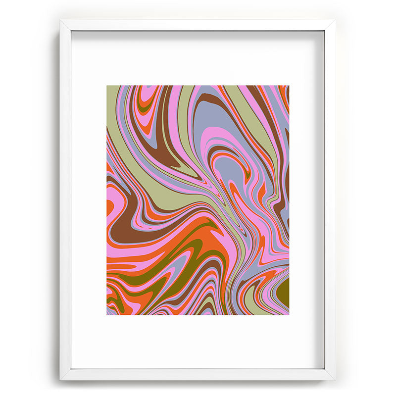 70s Psychedelic Swirl Framed Art Print
