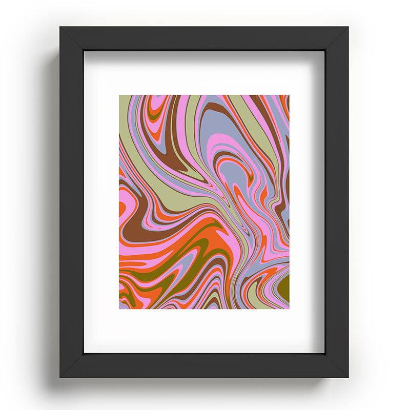 70s Psychedelic Swirl Framed Art Print