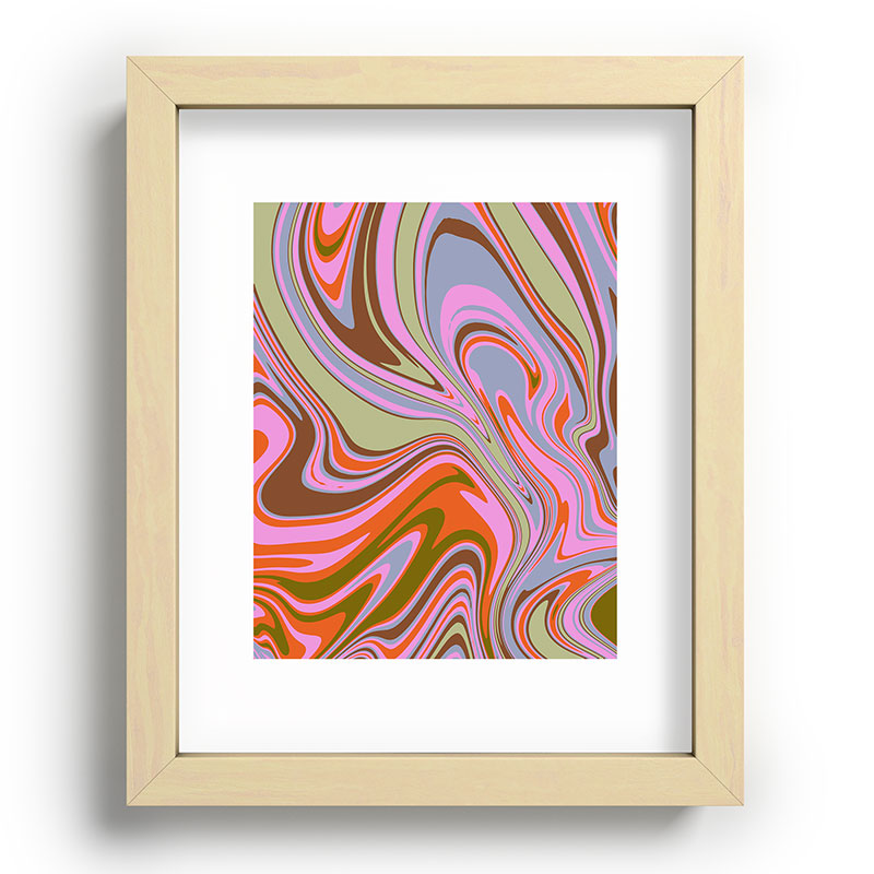70s Psychedelic Swirl Framed Art Print