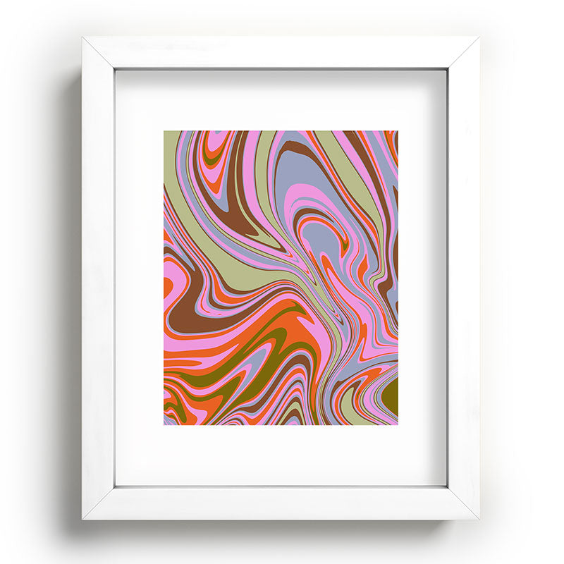 70s Psychedelic Swirl Framed Art Print