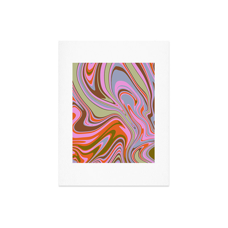 70s Psychedelic Swirl Art Print