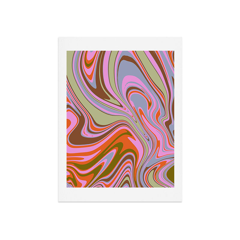 70s Psychedelic Swirl Art Print