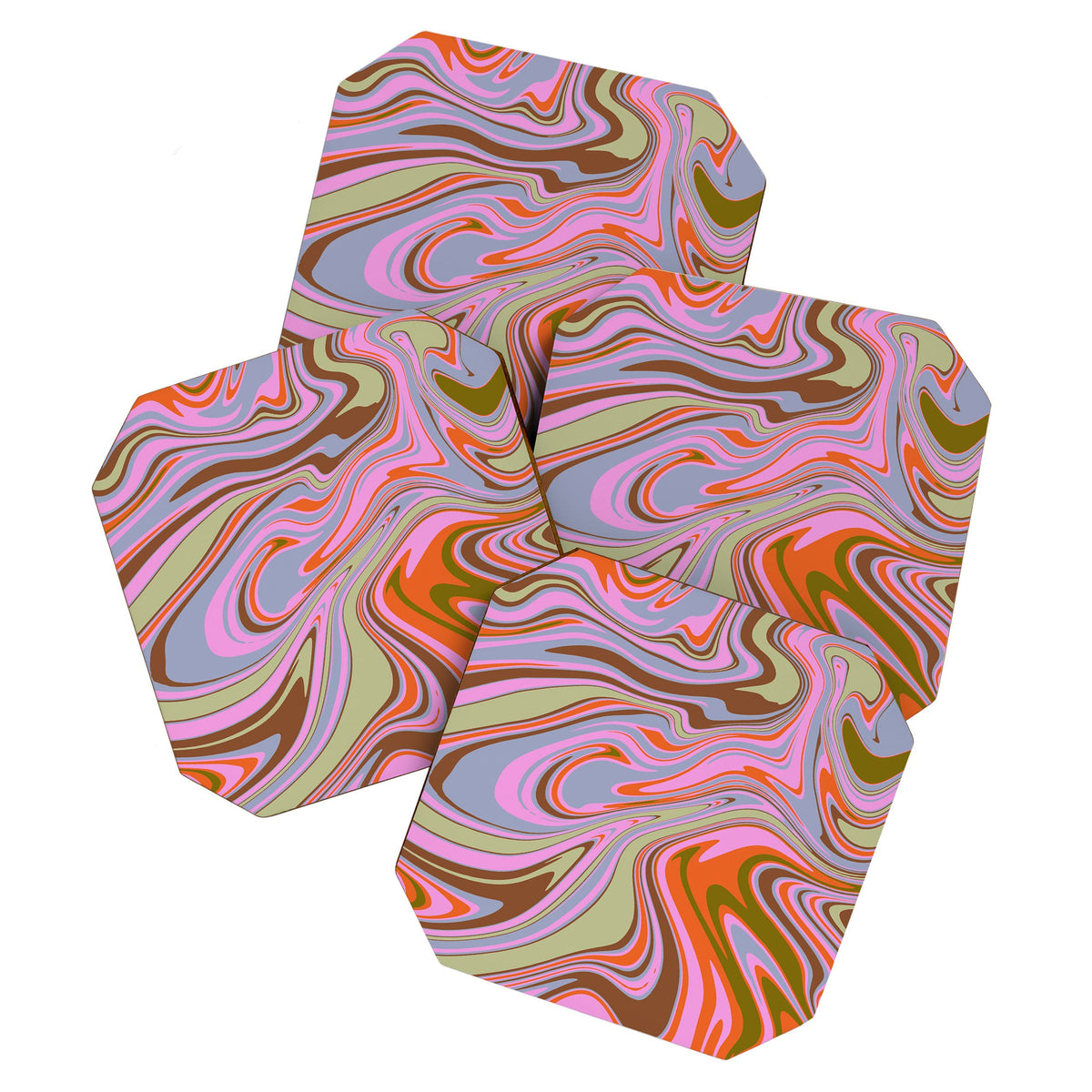 70s Psychedelic Swirl Coaster
