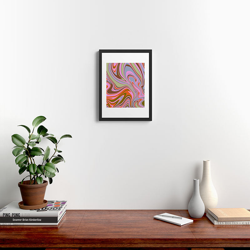 70s Psychedelic Swirl Framed Art Print