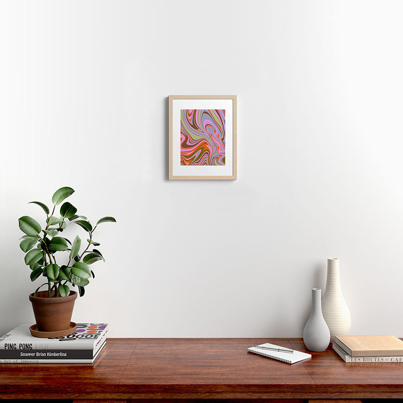 70s Psychedelic Swirl Framed Art Print