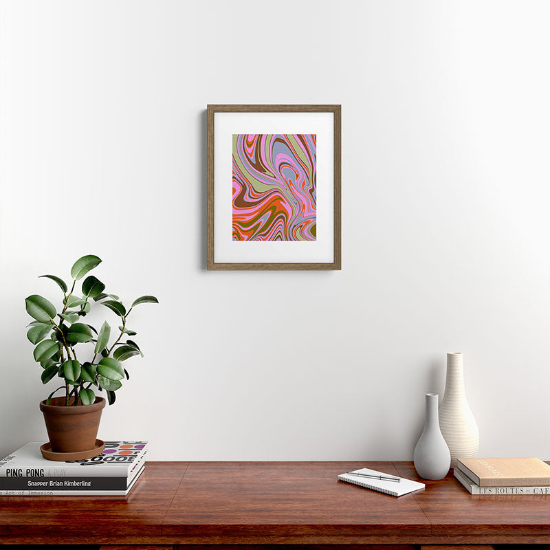 70s Psychedelic Swirl Framed Art Print
