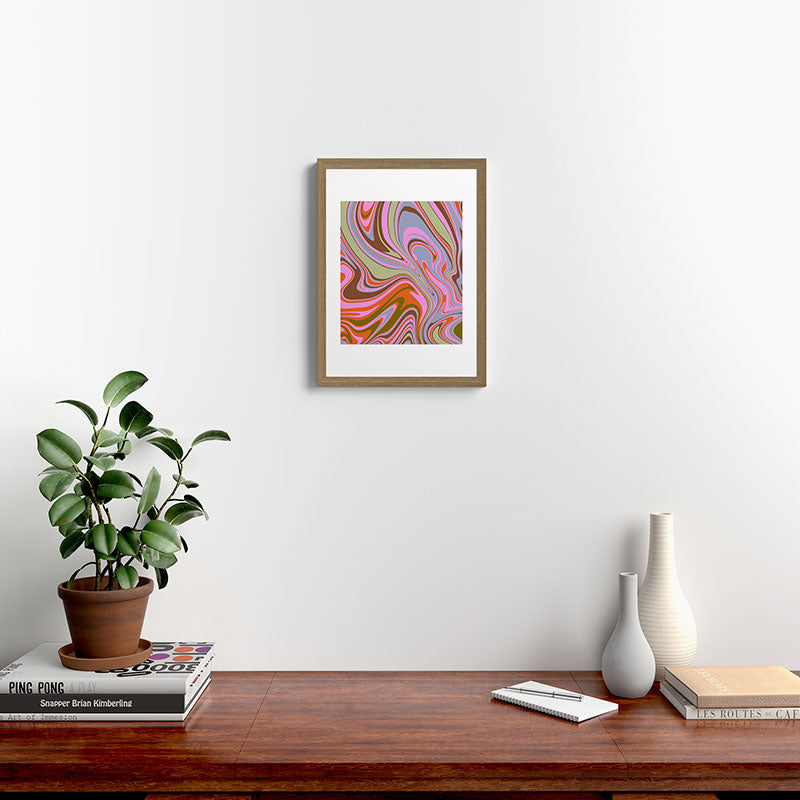70s Psychedelic Swirl Framed Art Print