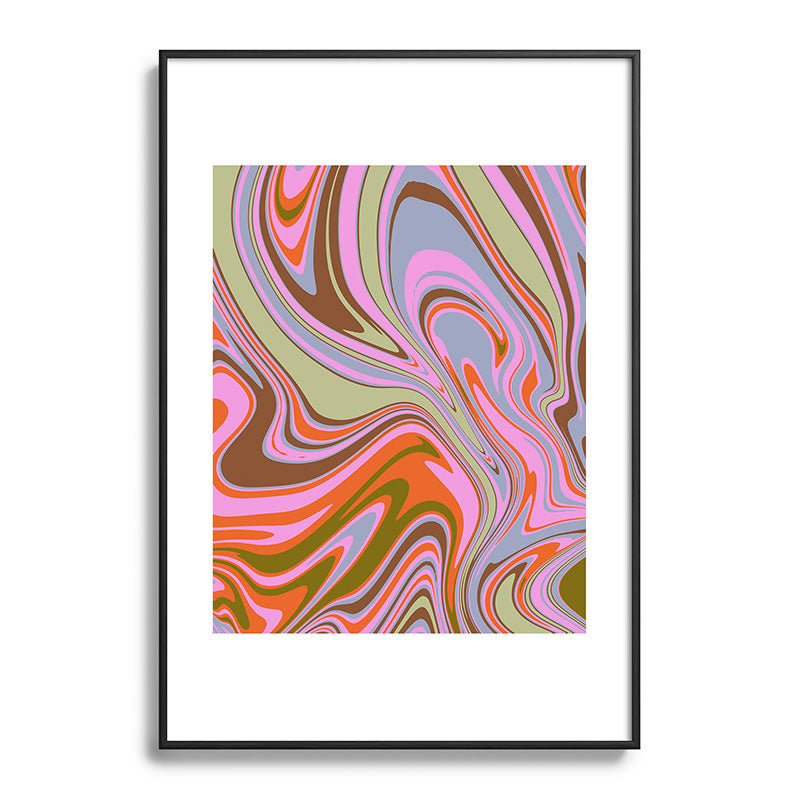 70s Psychedelic Swirl Framed Art Print