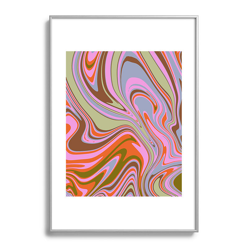 70s Psychedelic Swirl Framed Art Print