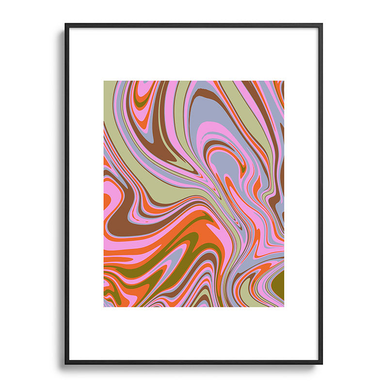 70s Psychedelic Swirl Framed Art Print