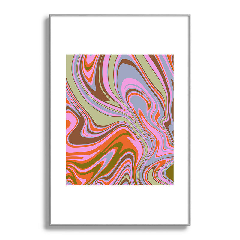 70s Psychedelic Swirl Framed Art Print