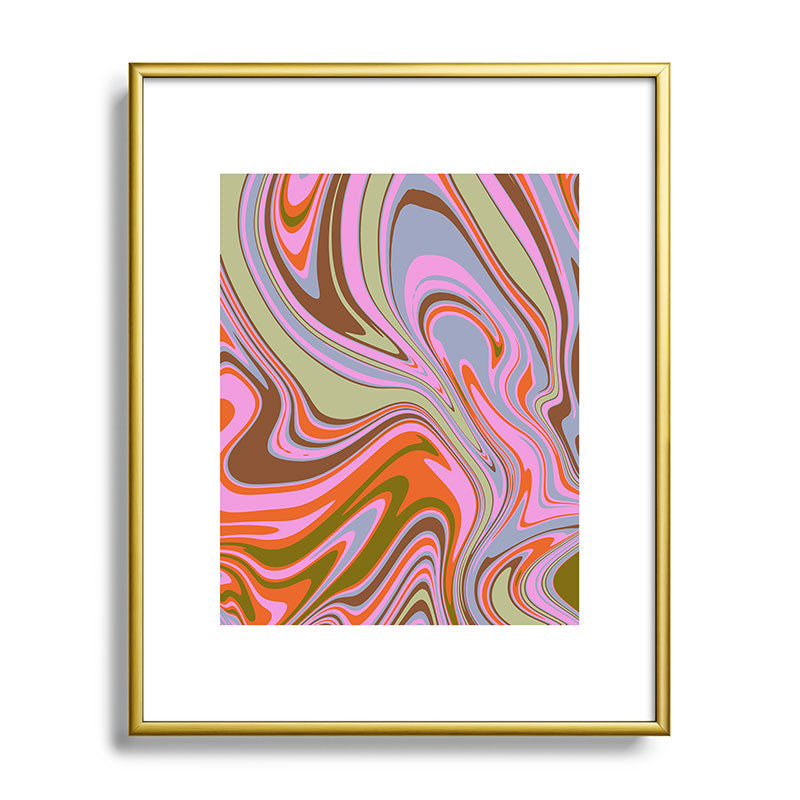 70s Psychedelic Swirl Framed Art Print