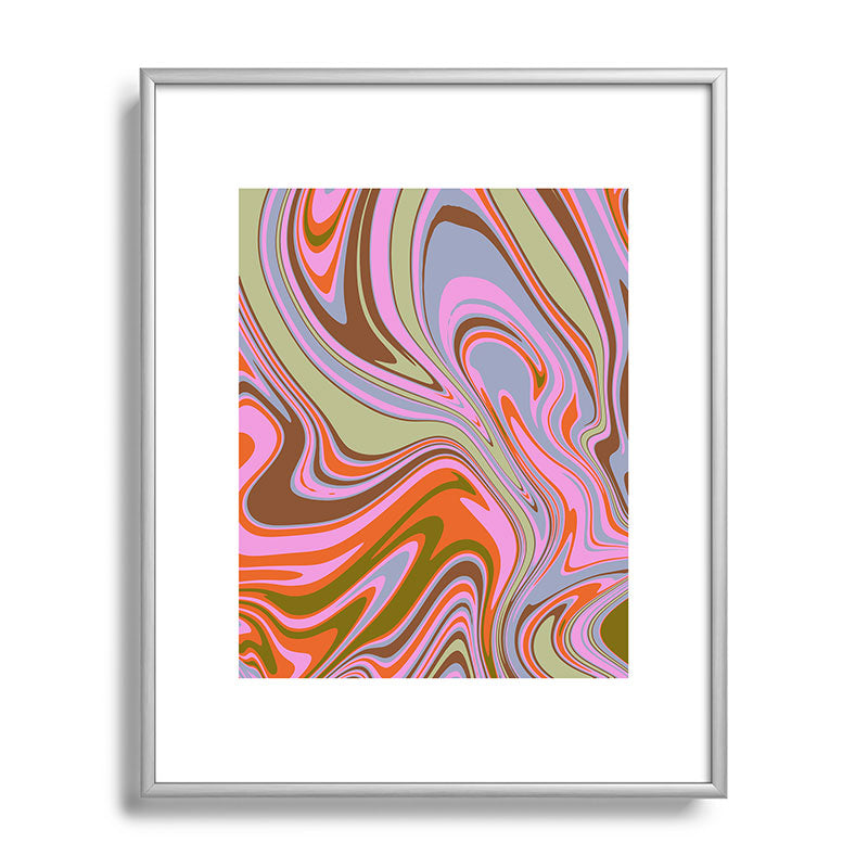 70s Psychedelic Swirl Framed Art Print