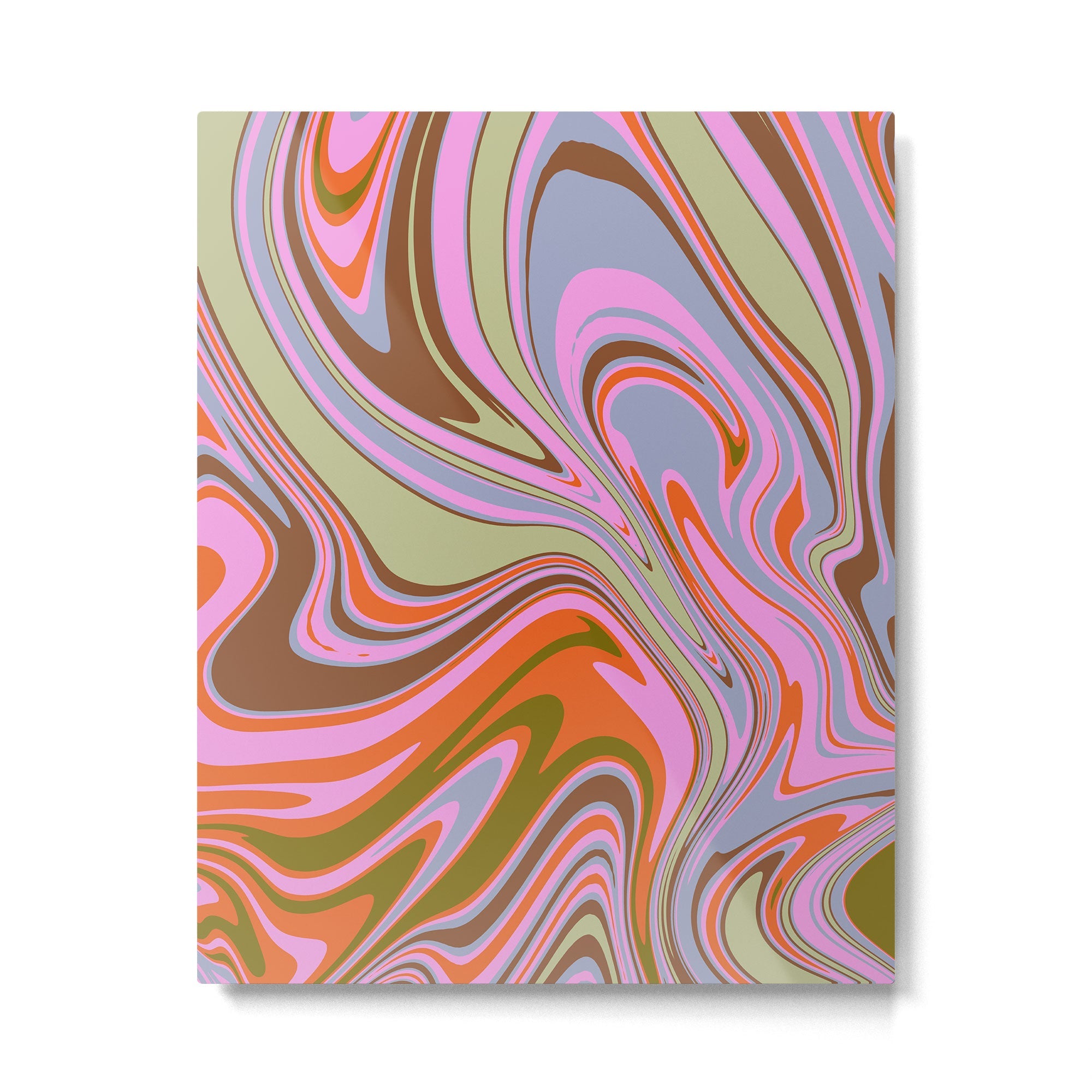70s Psychedelic Swirl Metal Print
