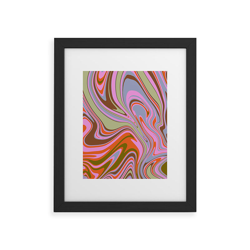70s Psychedelic Swirl Framed Art Print