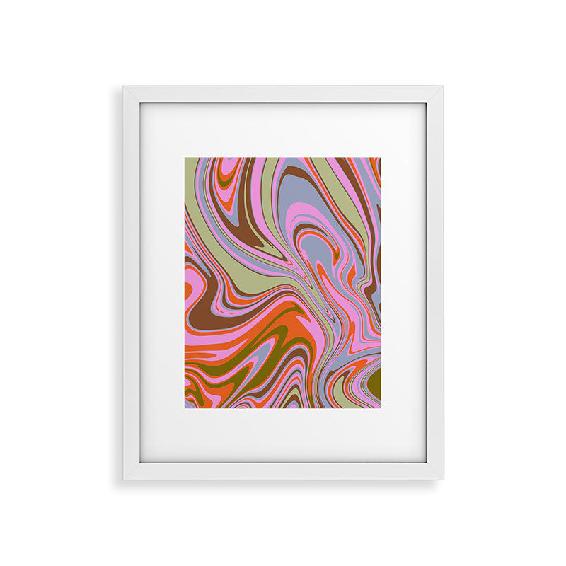 70s Psychedelic Swirl Framed Art Print