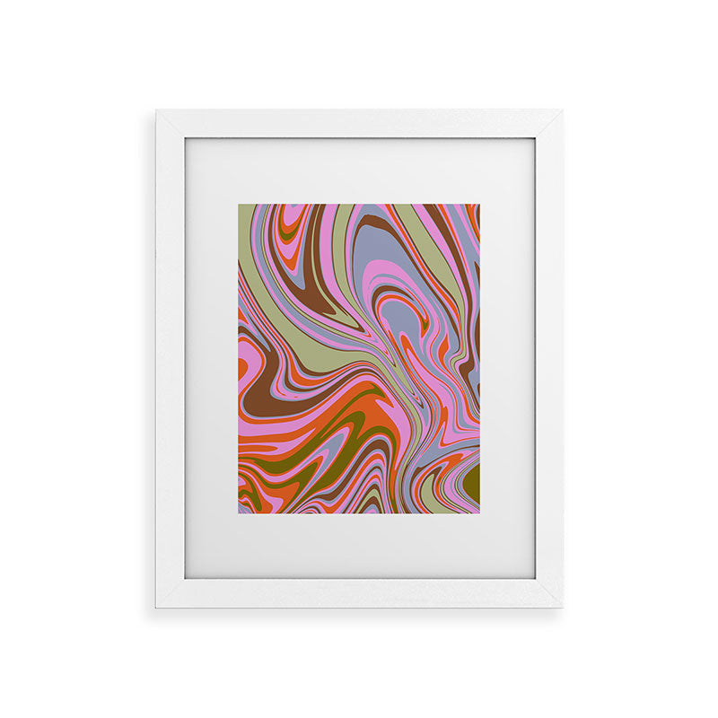 70s Psychedelic Swirl Framed Art Print