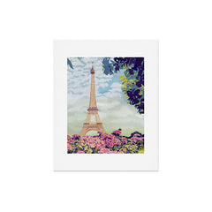A Floral View of the Eiffel Tower Art Print