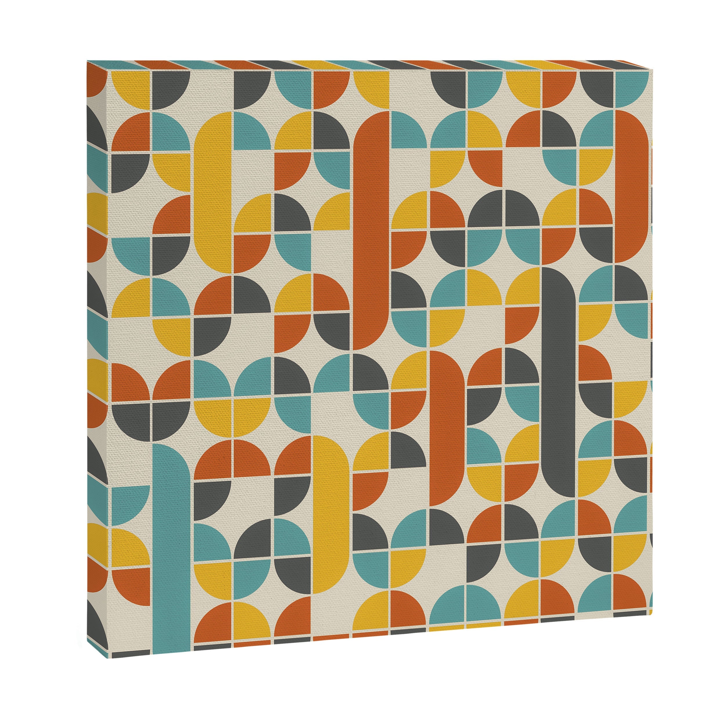 1970s Colors Mid Century Modern Geometric Pattern  Canvas Print