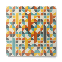 1970s Colors Mid Century Modern Geometric Pattern  Metal Print