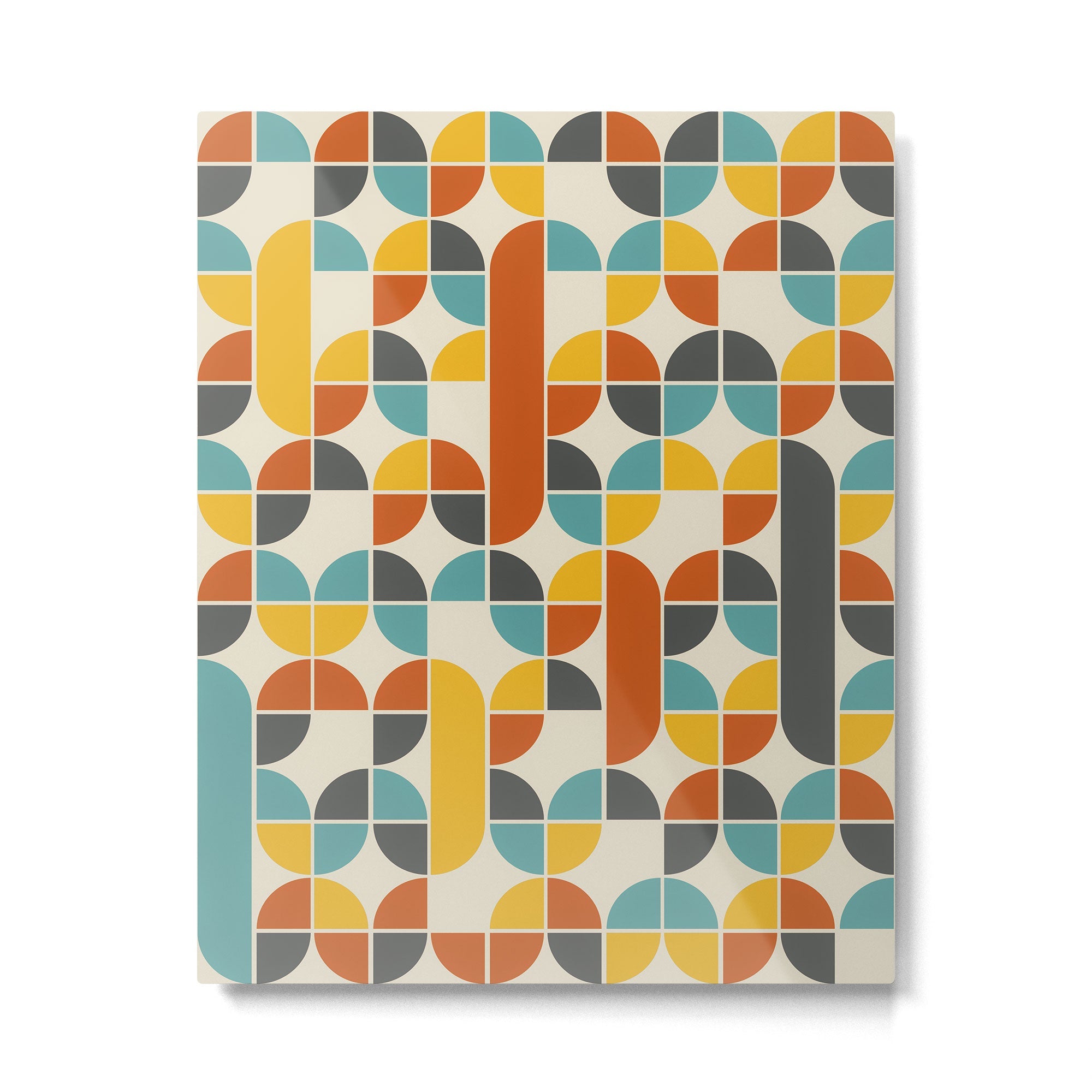 1970s Colors Mid Century Modern Geometric Pattern  Metal Print