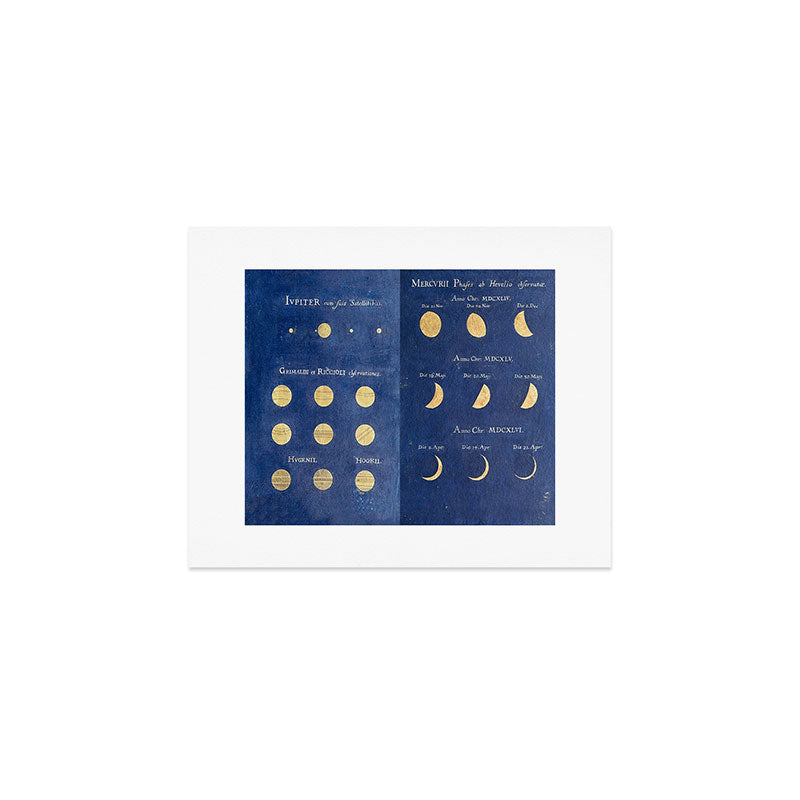 17th-Century Astronomical Art by Maria Clara Eimmart: Phases of Jupiter and Mercury Art Print