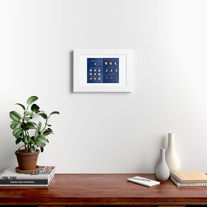 17th-Century Astronomical Art by Maria Clara Eimmart: Phases of Jupiter and Mercury Framed Art Print