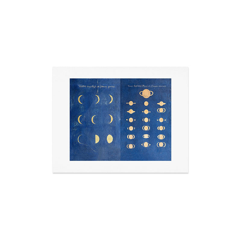 17th-Century Astronomical Art by Maria Clara Eimmart: Phases of Venus and Saturn Art Print