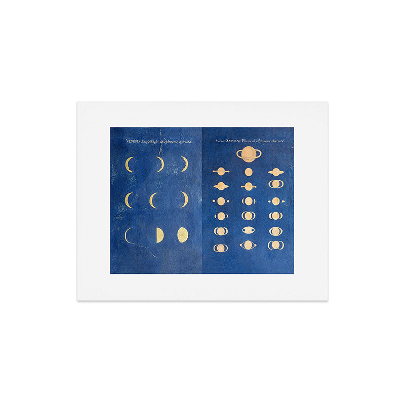 17th-Century Astronomical Art by Maria Clara Eimmart: Phases of Venus and Saturn Art Print