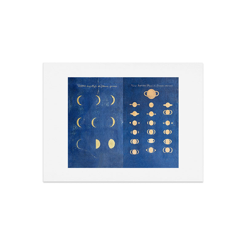 17th-Century Astronomical Art by Maria Clara Eimmart: Phases of Venus and Saturn Art Print