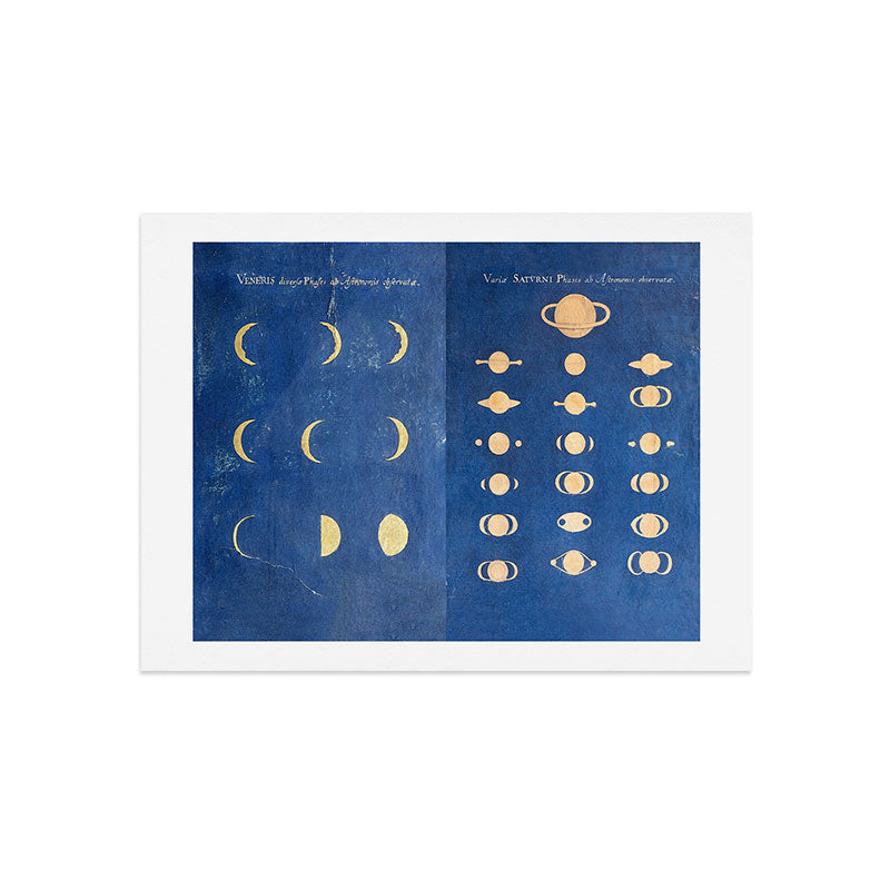 17th-Century Astronomical Art by Maria Clara Eimmart: Phases of Venus and Saturn Art Print