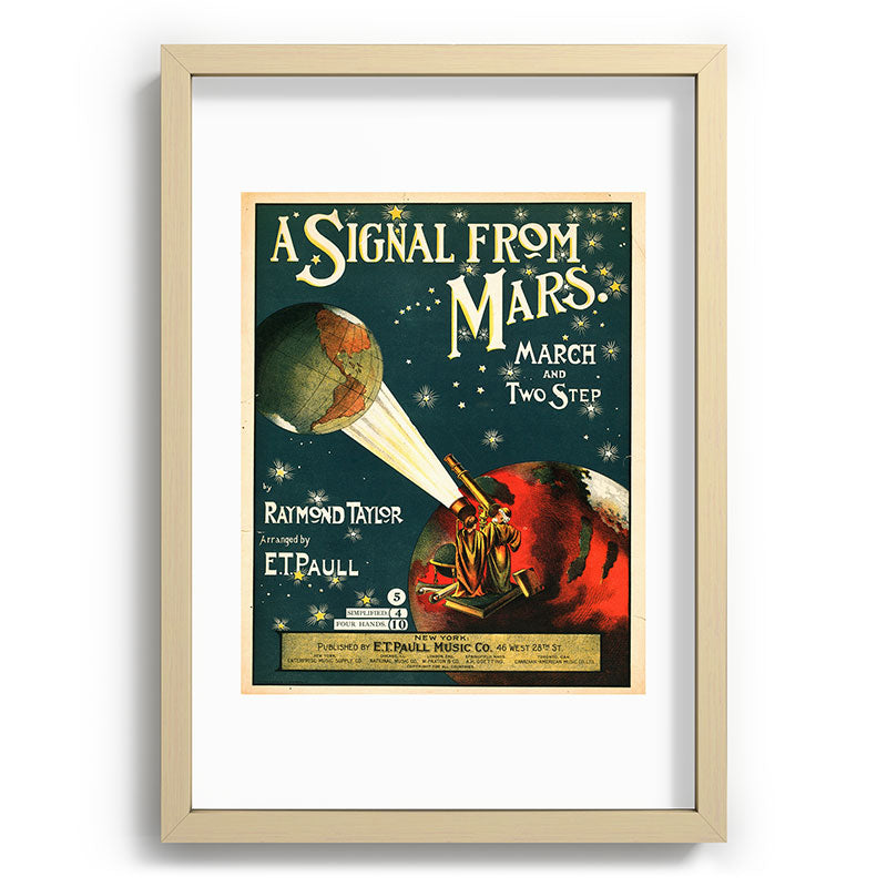 "A Signal from Mars": sheet music cover, 1901 Framed Art Print