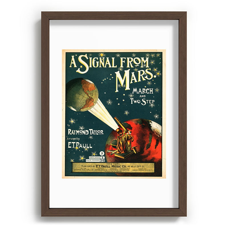 "A Signal from Mars": sheet music cover, 1901 Framed Art Print