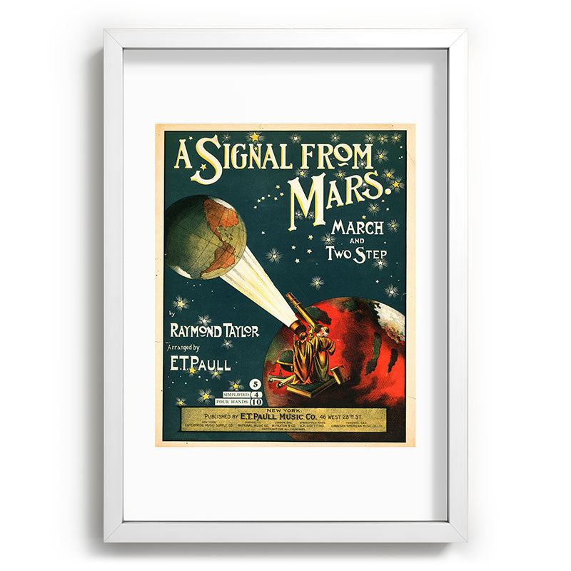 "A Signal from Mars": sheet music cover, 1901 Framed Art Print