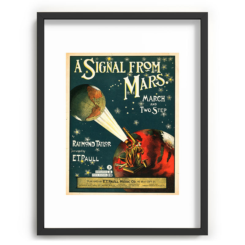 "A Signal from Mars": sheet music cover, 1901 Framed Art Print