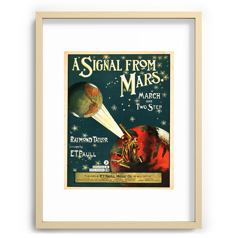 "A Signal from Mars": sheet music cover, 1901 Framed Art Print