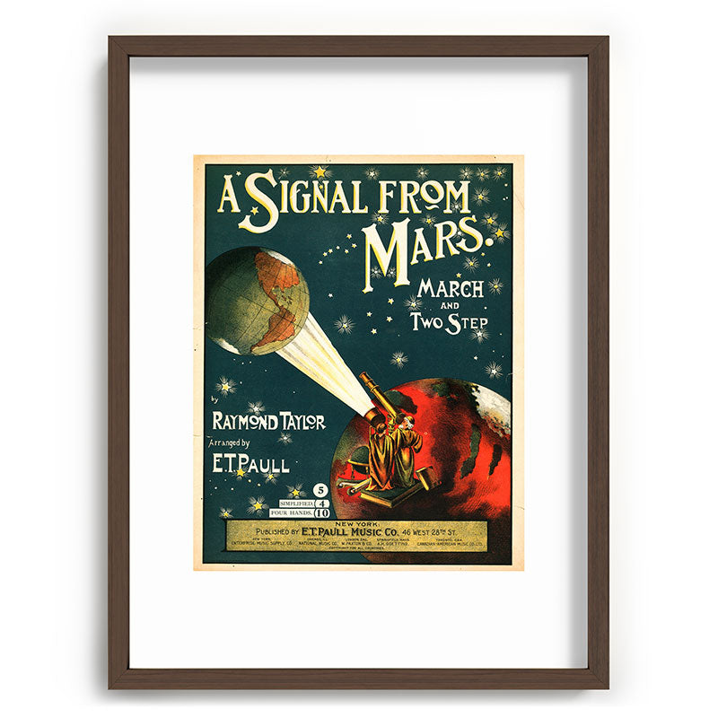 "A Signal from Mars": sheet music cover, 1901 Framed Art Print