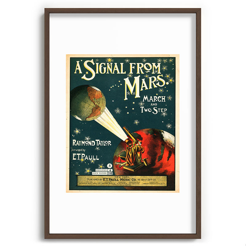 "A Signal from Mars": sheet music cover, 1901 Framed Art Print
