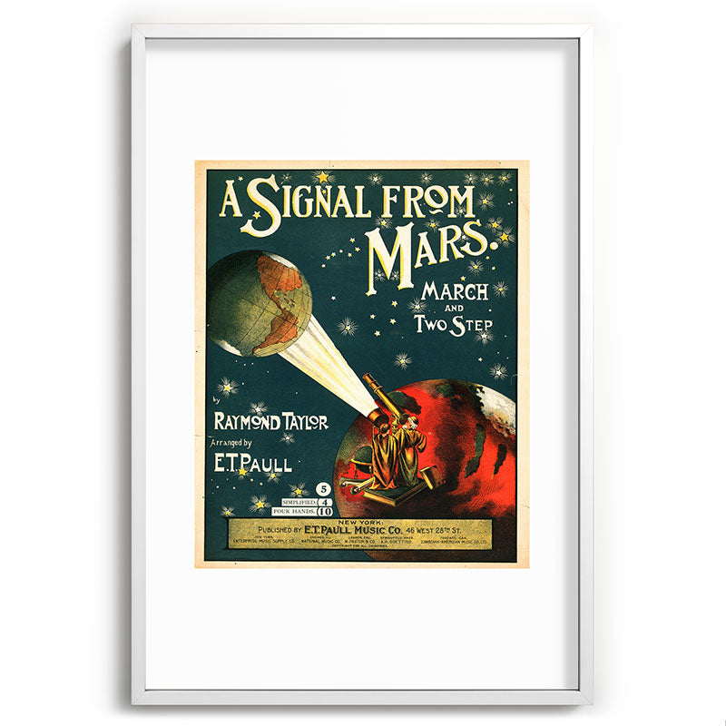 "A Signal from Mars": sheet music cover, 1901 Framed Art Print