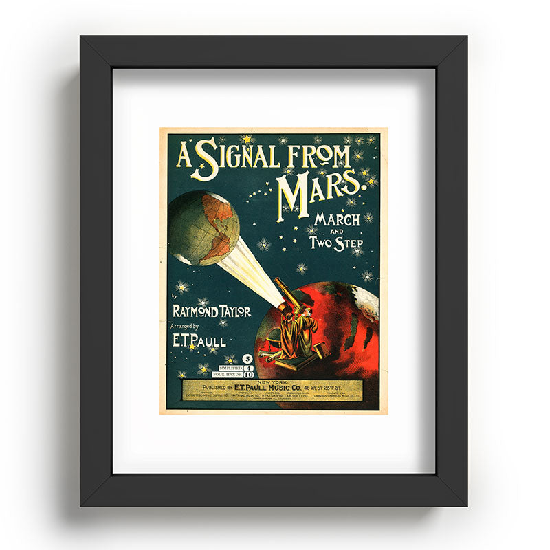 "A Signal from Mars": sheet music cover, 1901 Framed Art Print