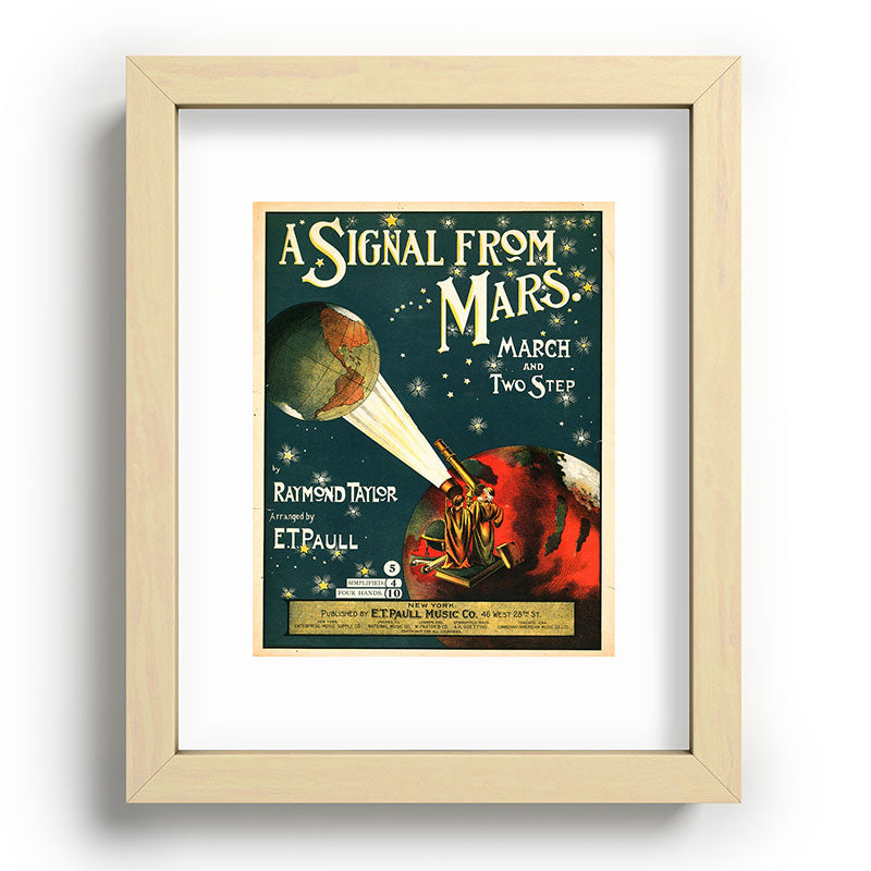 "A Signal from Mars": sheet music cover, 1901 Framed Art Print