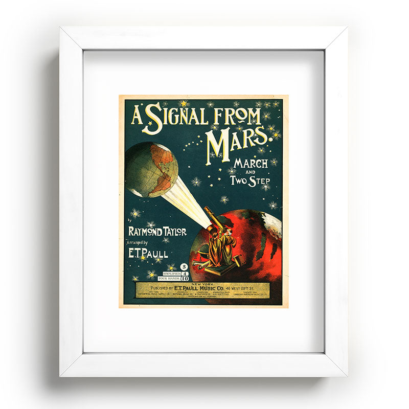"A Signal from Mars": sheet music cover, 1901 Framed Art Print