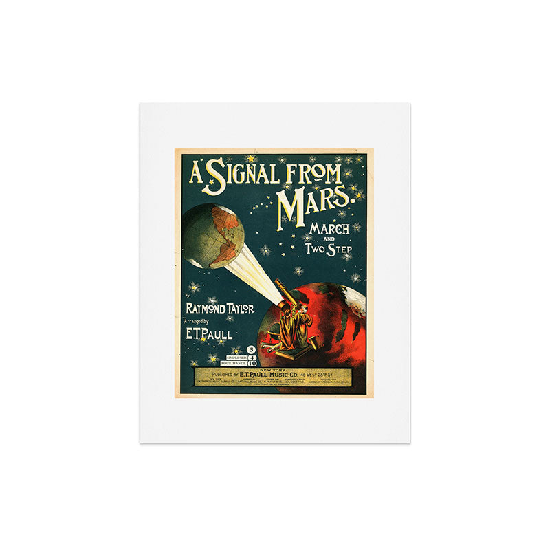 "A Signal from Mars": sheet music cover, 1901 Art Print
