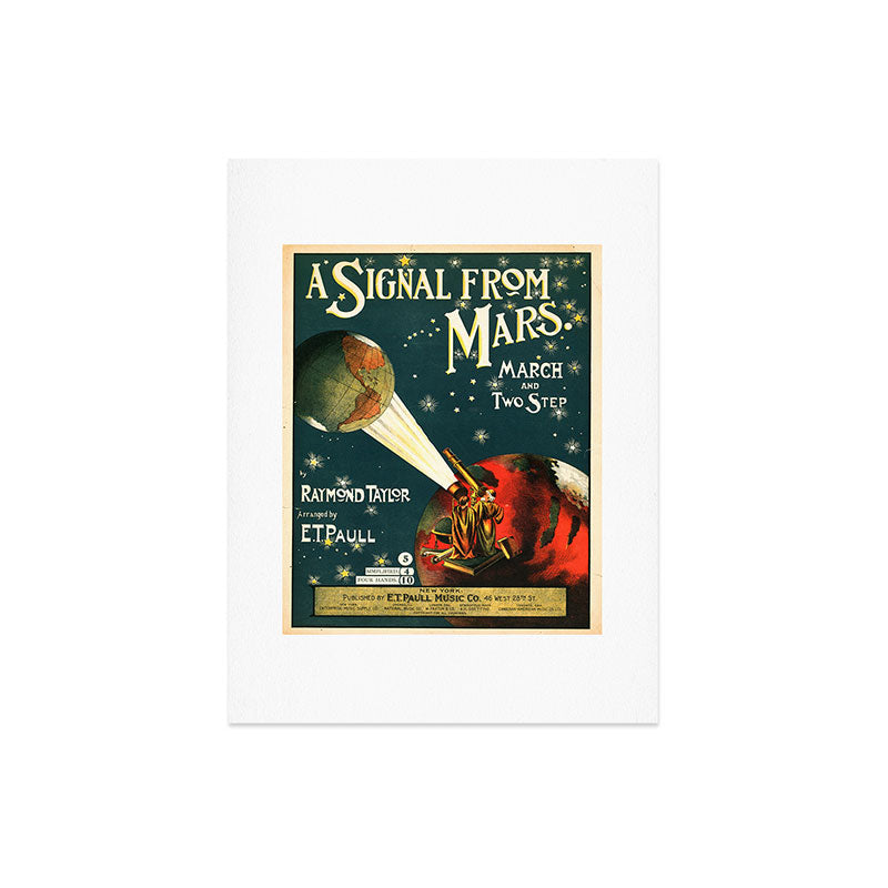 "A Signal from Mars": sheet music cover, 1901 Art Print