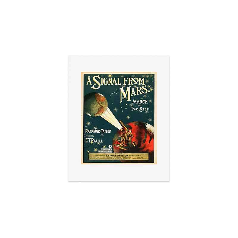 "A Signal from Mars": sheet music cover, 1901 Art Print