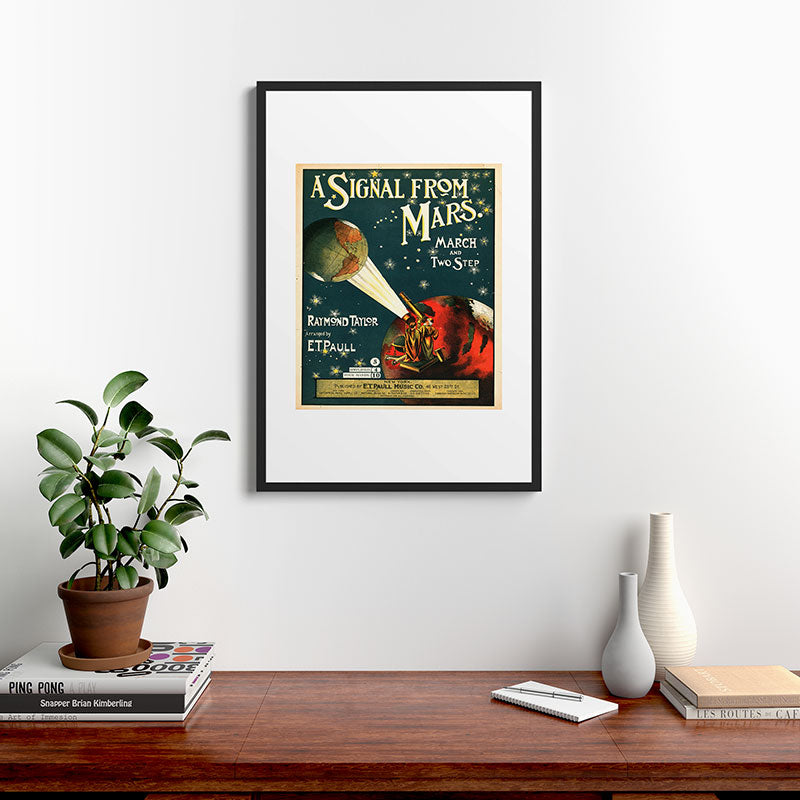 "A Signal from Mars": sheet music cover, 1901 Framed Art Print