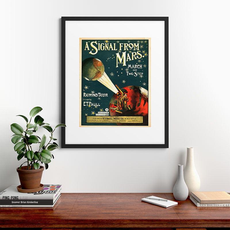"A Signal from Mars": sheet music cover, 1901 Framed Art Print
