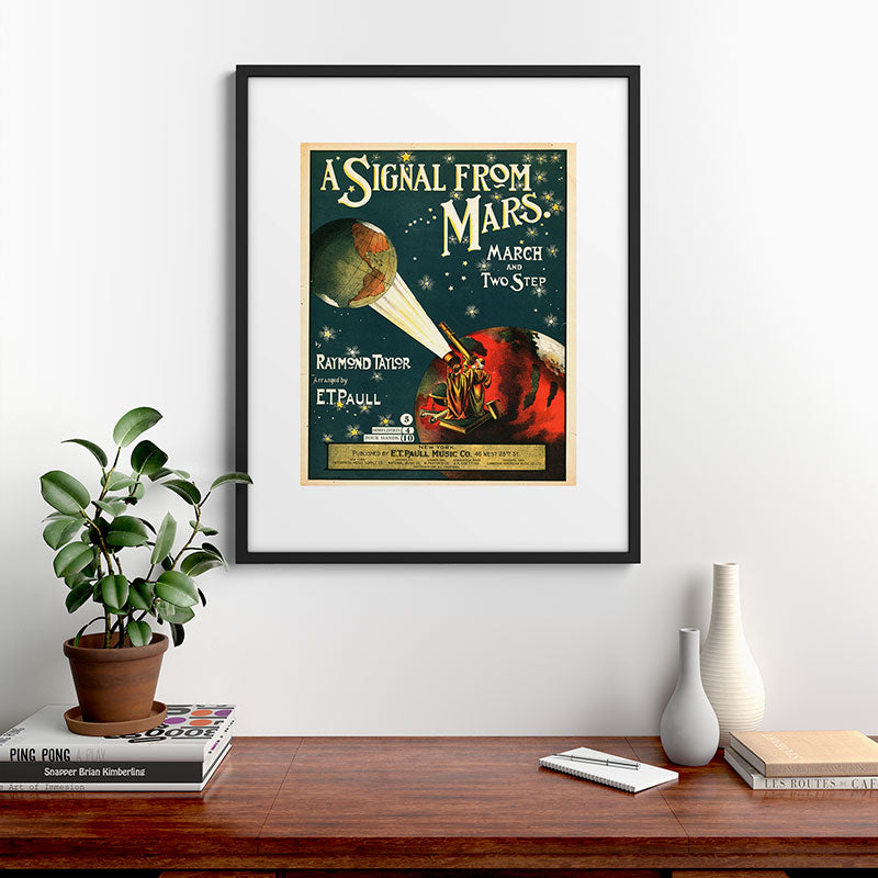 "A Signal from Mars": sheet music cover, 1901 Framed Art Print