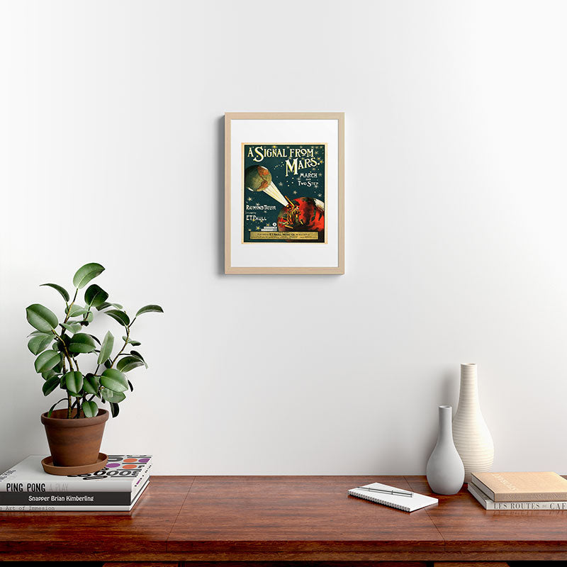 "A Signal from Mars": sheet music cover, 1901 Framed Art Print